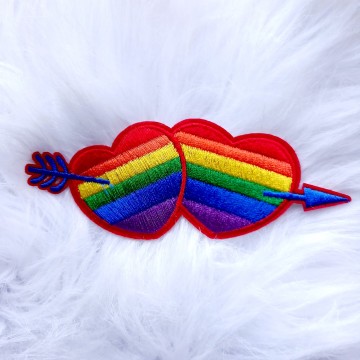 Dubbele Hartjes Regenboog Embleem