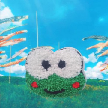 Kikker Rode Blosjes Fluffy Badstof