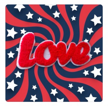 Love Embleem Chenille Rood