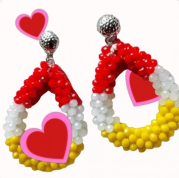 Oeteldonk Oorbelen Rood Wit Geel