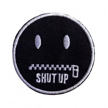Shut Up Smiley Tekst Embleem