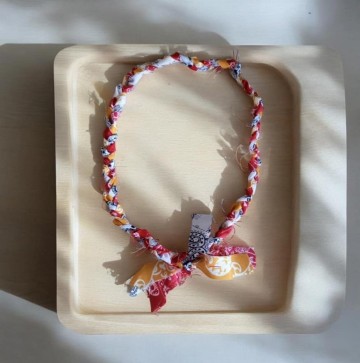 Bandana Ketting Rood Wit Geel De Durskes