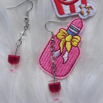 Wijn Oorbellen Oeteldonk Borrelt Rood