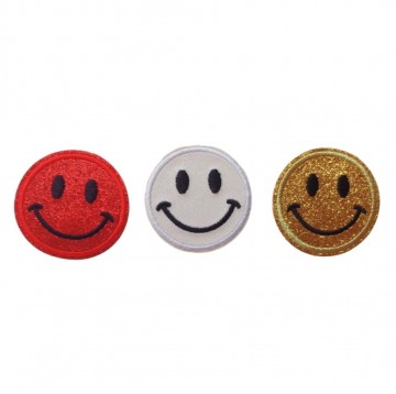 Smiley Emblemen Oeteldonk Rood Wit Geel  Set van 3 emblemen: rood wit en geel