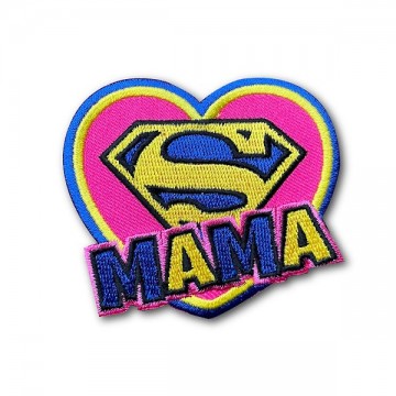 Super Mama Embleem Blauw Geel