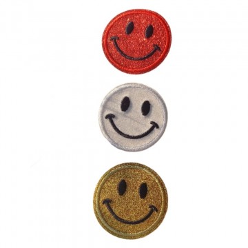 Smiley Emblemen Oeteldonk Rood Wit Geel  Set van 3 emblemen: rood wit en geel