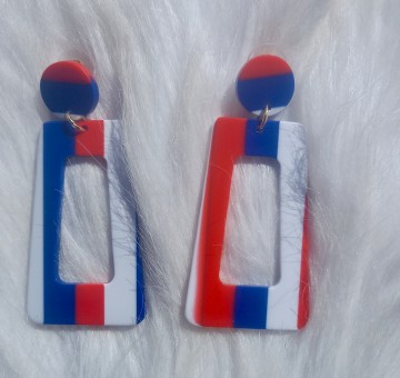 Holland acryl oorbellen rood wit blauw